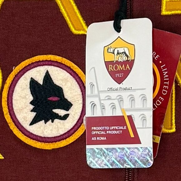 NWT AS Roma Full Zip Felpa Track Jacket Official Product Soccer Italy - Medium - Picture 3 of 8
